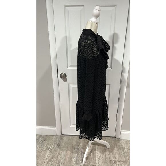 Akris punto Black Polka Dot Tieneck Shift Dress Size 8 NWT - Picture 11 of 13